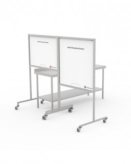 Free Standing Work Protection Screen - White Panel