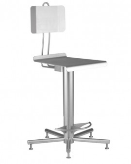 Stainless Steel High Chair with Back & Foot Rests