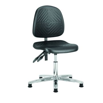 Deluxe Low Cleanroom Chair with Glides (Black)