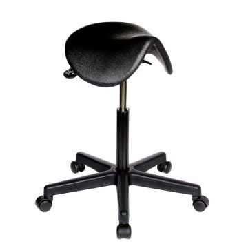 PU Saddle Seat Stool - Black