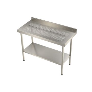 Stainless Steel Perforated Table/Bench with Upstand & Under Shelf