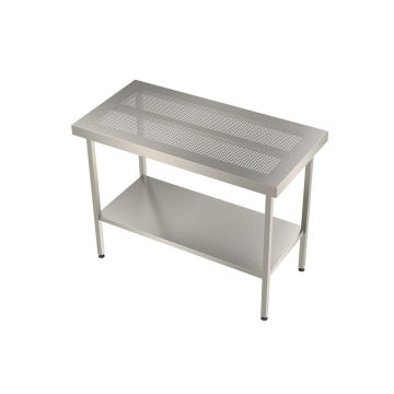 Stainless Steel Perforated Table/Bench with Undershelf (No Upstand)