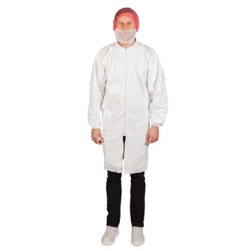 DuPont™ Tyvek® 500 Lab Coat with Pockets (Elastic Cuff) - Case of 50