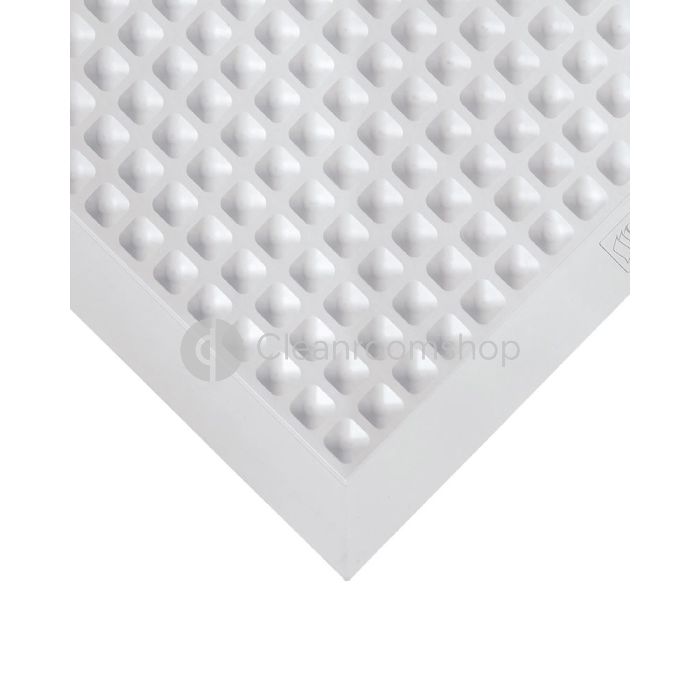 A white autoclavable anti-fatigue mat