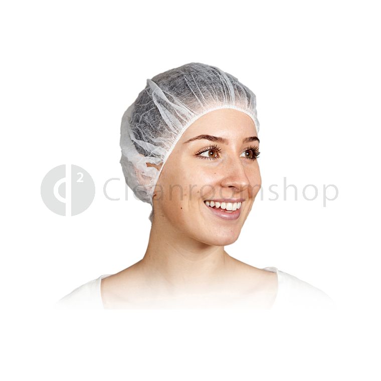 Disposable hairnet mob cap with latex free elastic - 61cm - Case of 1000