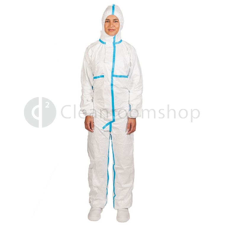 25 x Dupont Tyvek Classic Xpert Type 5 6 Protective Hooded Coverall BLUE M 