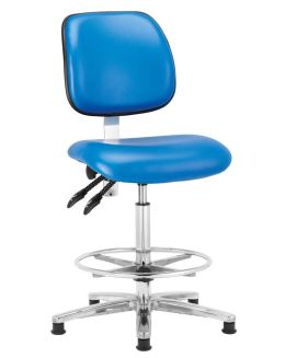 Vinyl High Cleanroom Chair with Footring