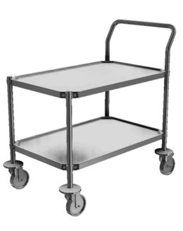 Electropolished Stainless Steel Trolley / Utility Cart - 2 Shelves