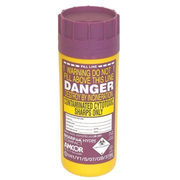 Purple Cytotoxic Compact Sharps Disposal w/petals (0.5L) x48