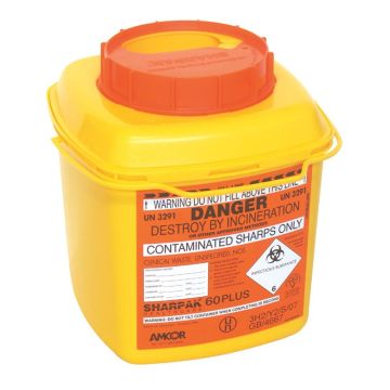 Sharpak 60 Plus (6L) Code Orange Sharps Disposal (x 50)