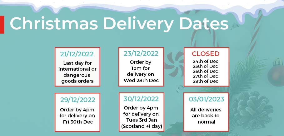 Cleanroomshop christmas delivery dates
